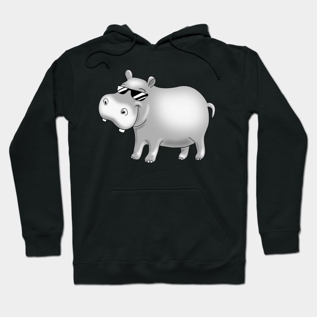 Hip Cool Hippopotamus Funny Hippo Hoodie by PnJ